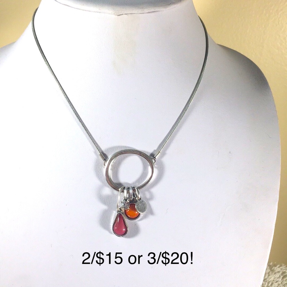 Caracol Necklace with funky charms. 16-19”